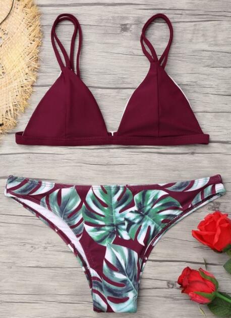 No More Bottoms Just Leafs Bikini Set