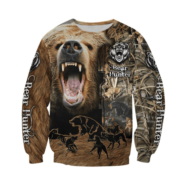 3D Camo Hunting Hoodie – Tactical Zip Up Jacket
