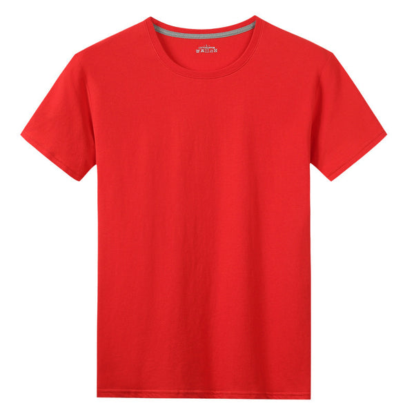 Men S Solid Color Cotton Short Sleeved T Shirt