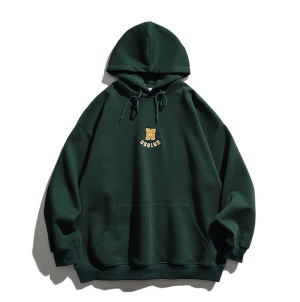 Simple Letter Embroidery Couple Hoodies Men And Women Casual Sweatshirt