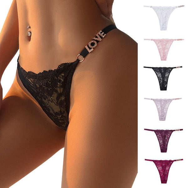 Sexy Lace Mesh Womens Seamless Thong Bottoms