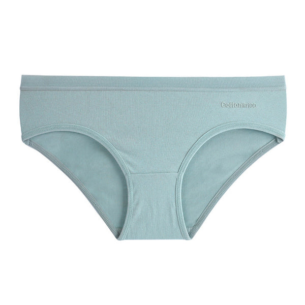 Women'S Seamless Cotton Bottoms Mid-Waist Briefs