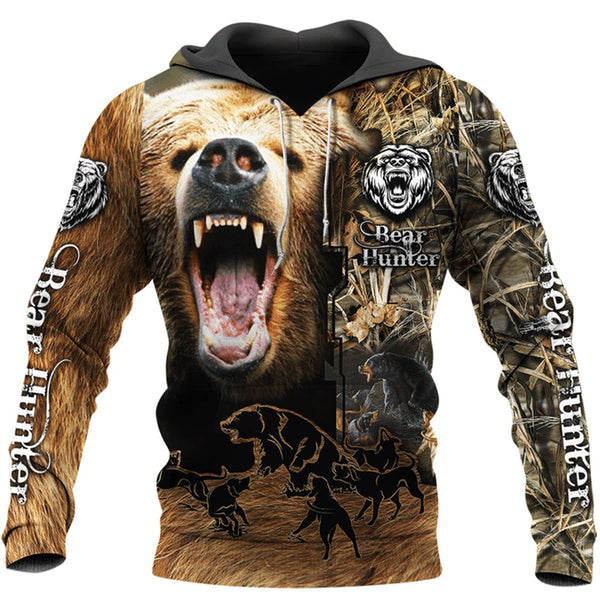 3D Camo Hunting Hoodie – Tactical Zip Up Jacket
