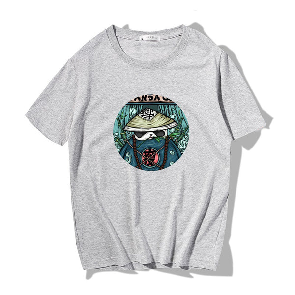 Short Sleeve T-shirt Men"s Fashion Brand Pure Cotton Harbor Style Versatile Summer New Loose Print Crew Neck Japanese
